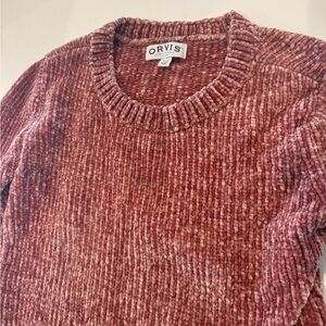 ORVIS Chenille Sweater Women Size Small Pullover Soft Brown Warm Cozy Cabincore